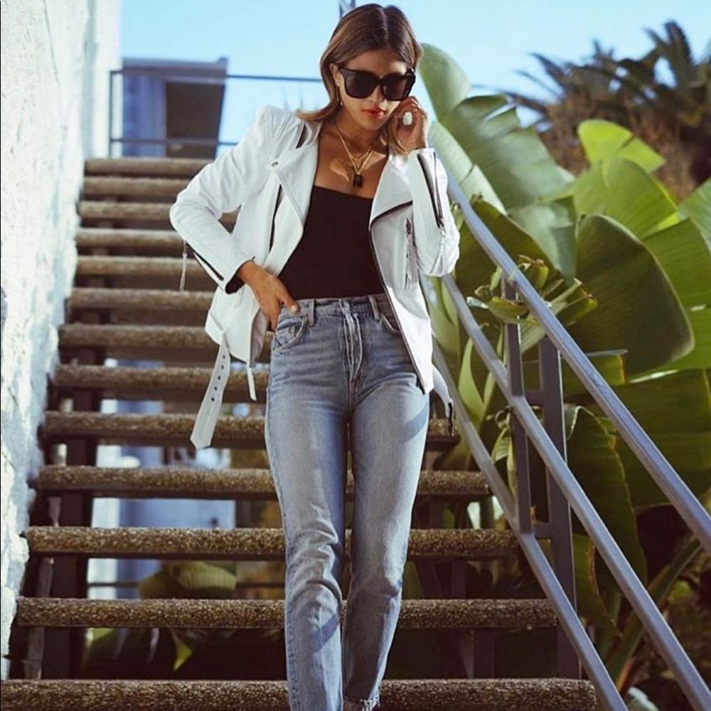 Jennifer Haley White Moto Jacket